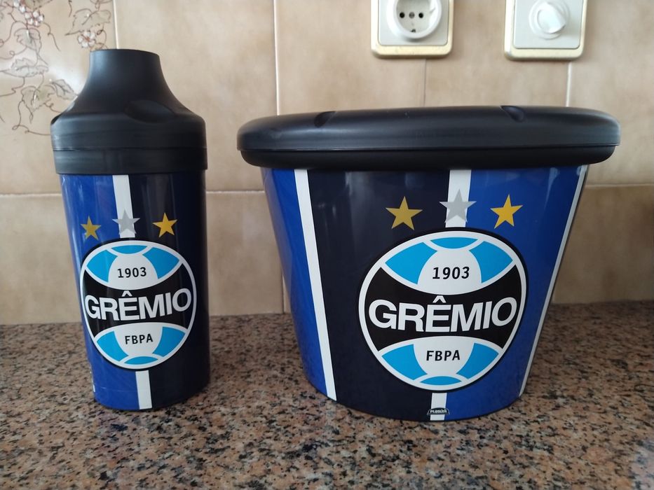 Balde de gelo e copo térmico. GRÊMIO FBPA kit casa quarto apartamento.