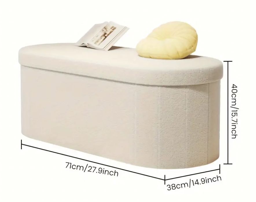 Banqueta de quarto puff  com.arrumacao em chenille nova