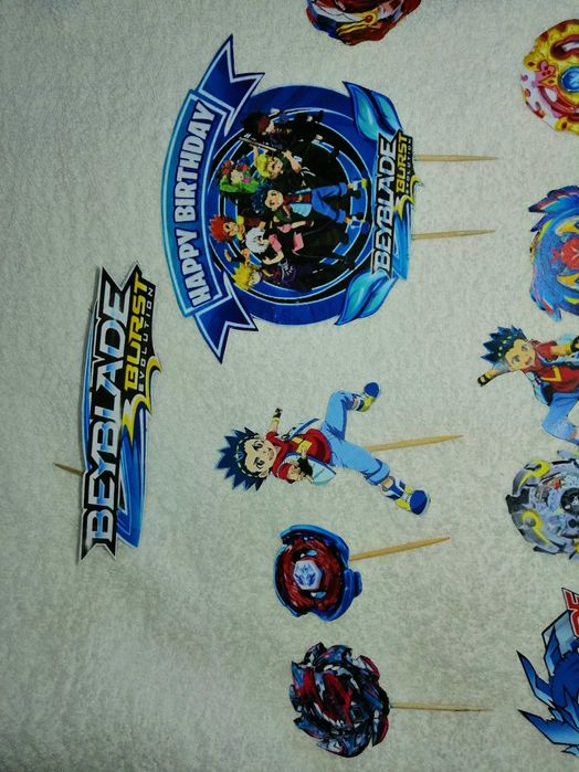Topo para bolo de aniversário criança, tema Beyblade