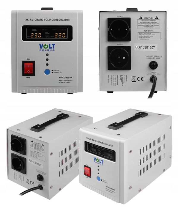 Стабілізатор напруги 2квт 2000VA Volt Polska AVR 2000, релейний стабілізатор для котла компютера телевізора холодильника