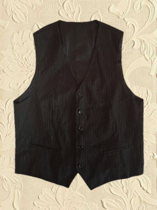 Czarna Kamizelka Garniturowa Oversize Vintage Old Money Avant Garde