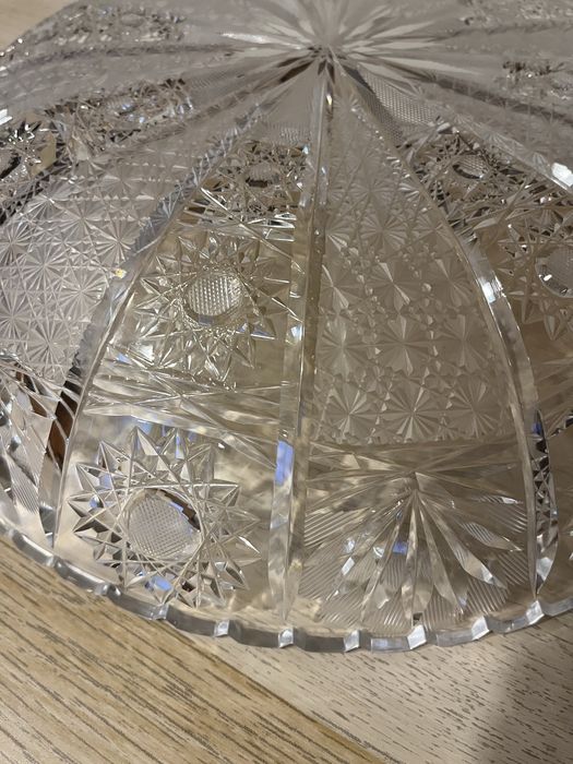 Patera kryształowa , ozdoba glamur  30 cm