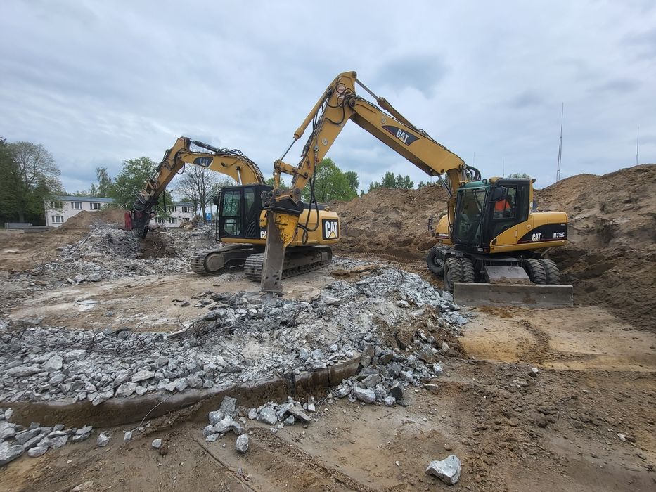Rozbiórki wyburzenia młot transport gruzu rozbiórka