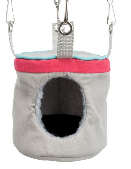 Wisząca zabawka dla chomika Trixie Szeleszczący domek, huśtawka 10x9cm