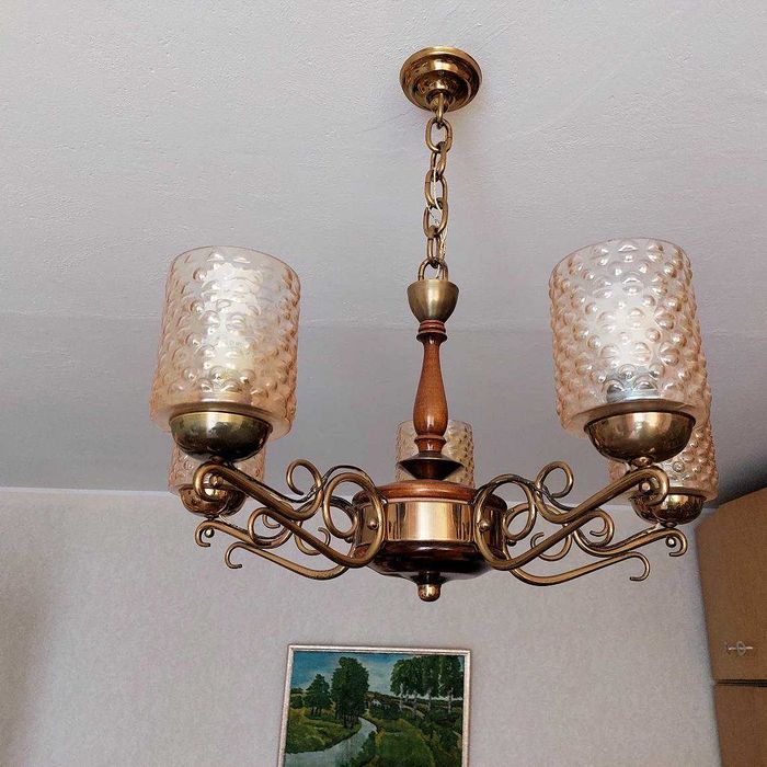 Żyrandol mosiężny - lampa sufitowa