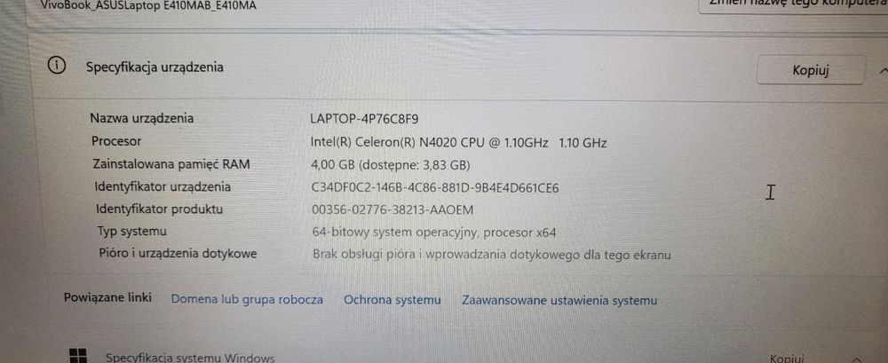 Notebook Asus E410M