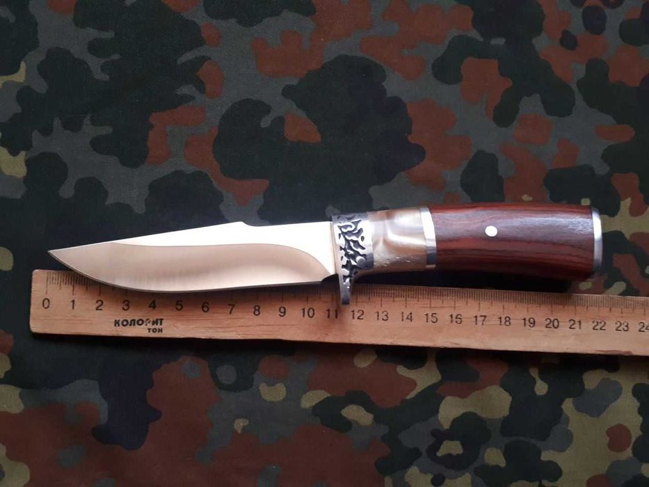 Охотничий нож Columbia K315С 21.5см с деревянной рукояткой и чехлом