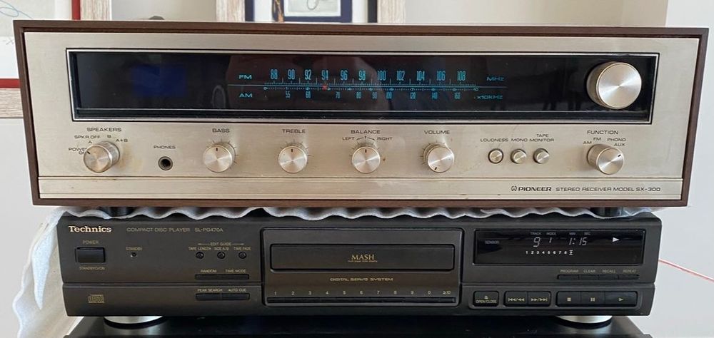 Amplificador pioneer e leitor cds