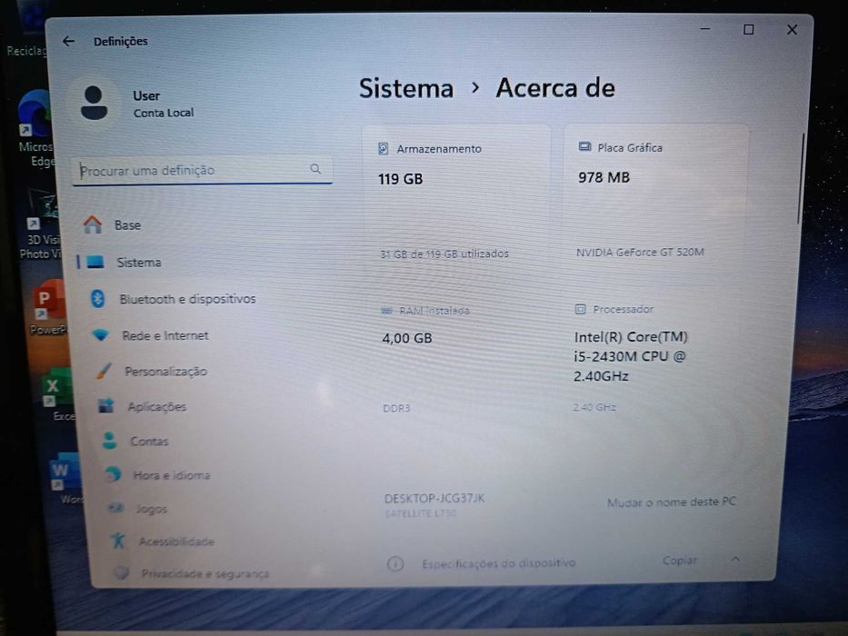 Toshiba L750-1ME core i5 RAM 4GB SSD 128GB