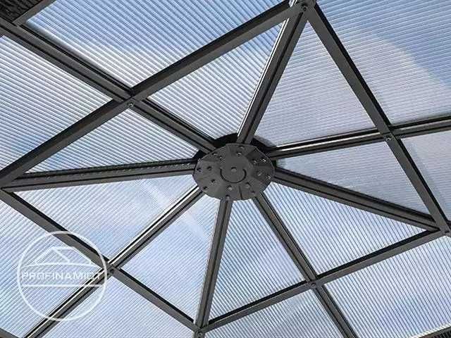 Pawilon ogrodowy Hardtop Sunset Deluxe ciemno-szary 3x3m