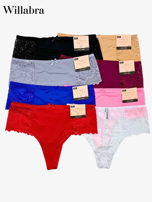 3 x Nowe Eleganckie Stringi Willabra koronkowe seksowne 2XL, 3XL, 4XL