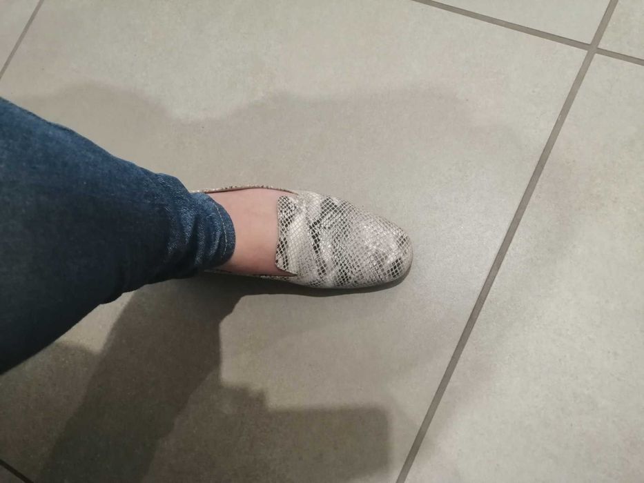 Mokasyny panterka skóra wzorki Ryłko relax 38