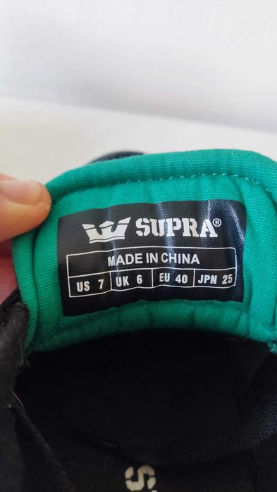 Sapatilhas Ténis Supra , modelo Ellington Pretas e Verdes - tamanho 40