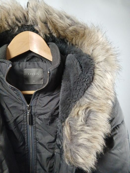 Oasis damska kurtka zimowa parka płaszcz z kapturem XS