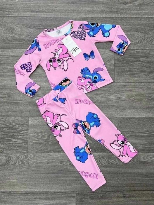 Komplet bluzka leginsy STITCH różowy 98 104