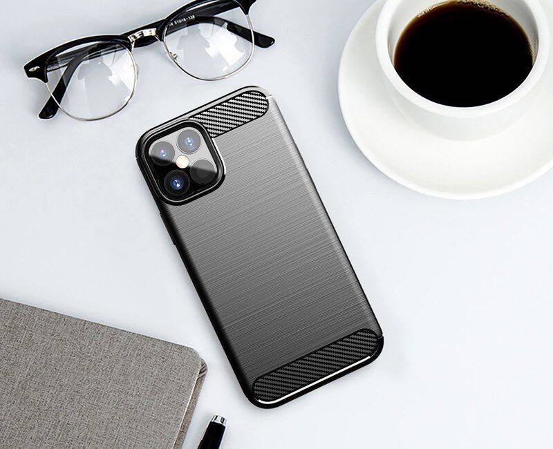 Elastyczne Etui Carbon Case iPhone 12 czarny