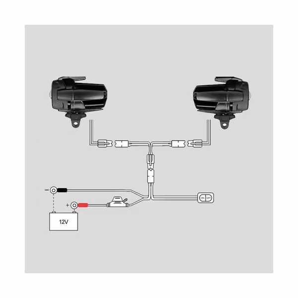 Faróis auxiliares homologados E9 - 40W LED para moto