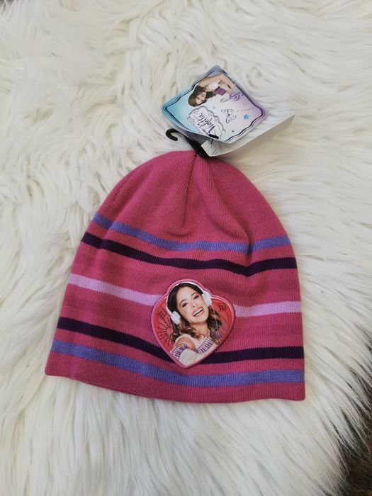 Czapka zimowa jesienna wiosenna dla dziewczynki dziewczęca Violetta