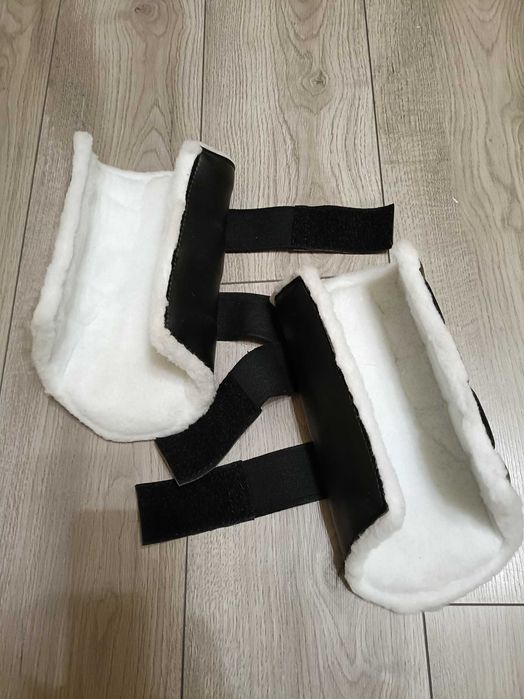 Ochraniacze FULL czarne skórzane