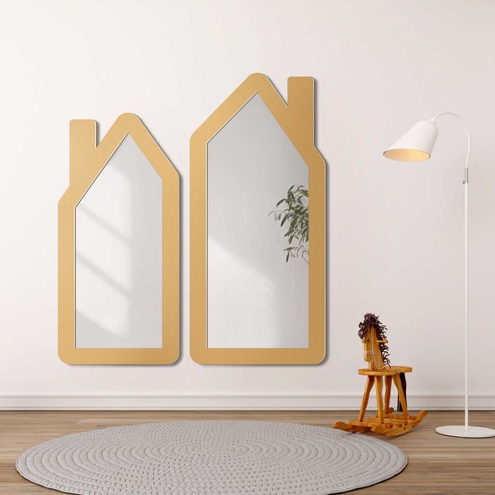 Lustro dekoracyjne dla dziecka w ramie mdf - DOMKI 80X87 cm - ALFARAM