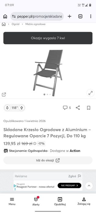 Krzesła ogrodowe leżaki