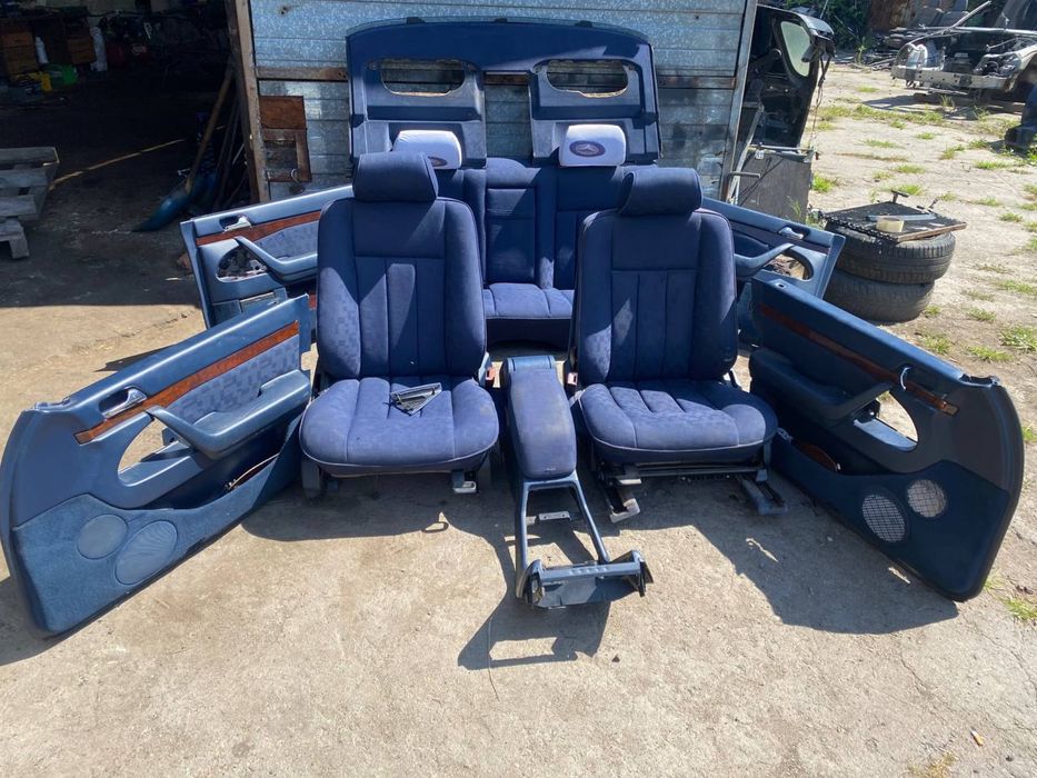 Салон Mercedes W140 седан. Синій тканьовий