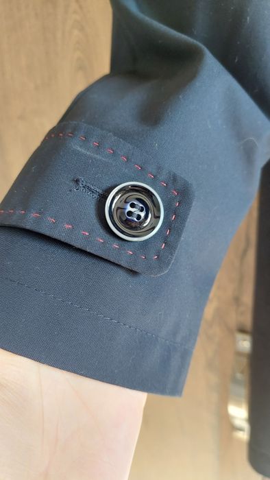 Elegancki  jesienny granatowy męski płaszcz Kurtka Lavard rozm M/L