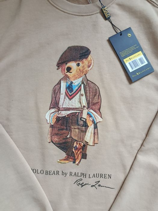 Bluza męska bawełniana Polo Ralpha Laurena - beżowa M, seria z misiem