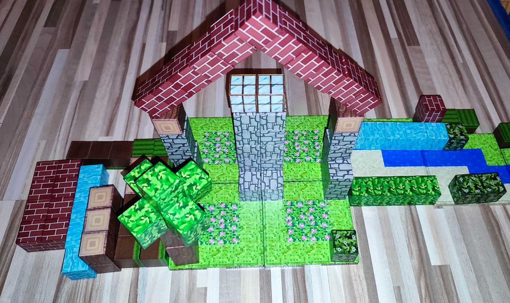 Klocki magnetyczne typ Minecraft 112szt 3figurki, Mocny magnes!!!