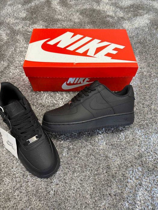 Кросівки Nike Air Force 1 low Black Classic чорні найк аір форс форсы