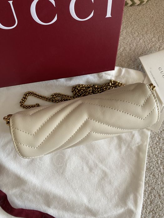 Gucci Marmont super mini biała ideał