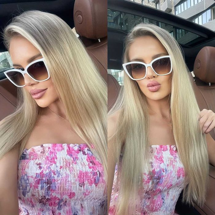 Peruka z Brazylijskich ludzkich włosów 100% naturalna Blond