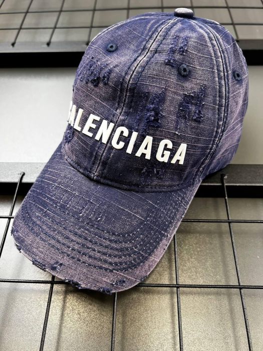 Кепка Balenciaga синя чоловіча кепка бейсболка баленсіага синя