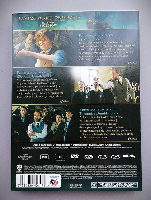 Fantastyczne Zwierzęta - Kolekcja 3 filmów DVD