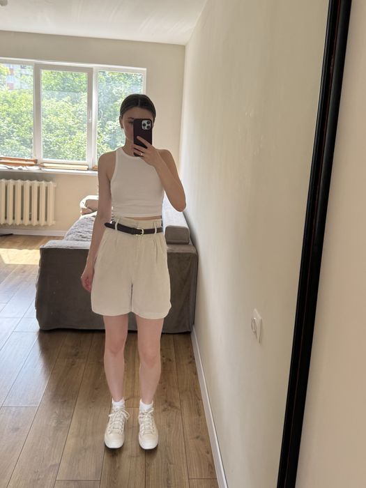 Лляні шорти-бермуди