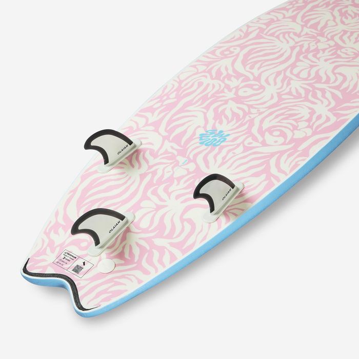 Prancha de Surf em espuma 6'' swallow tail 49L - azul claro