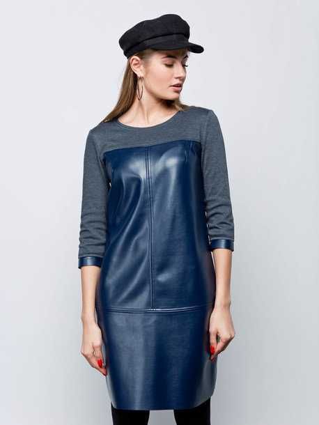 Платье из экокожи, размер 42, XS S