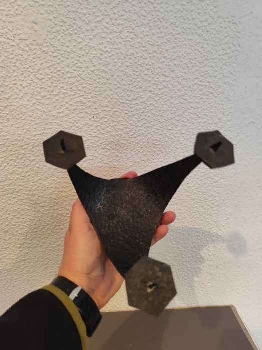 Świecznik metaloplastyka brutalizm prl vintage retro