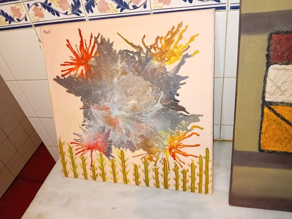 Conjunto 2 Quadros Abstractos em Tela