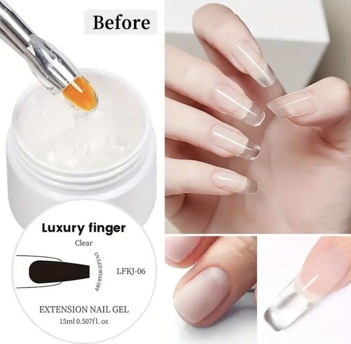 15 мл. Гель - Luxure fingure - для нарощування нігтів
