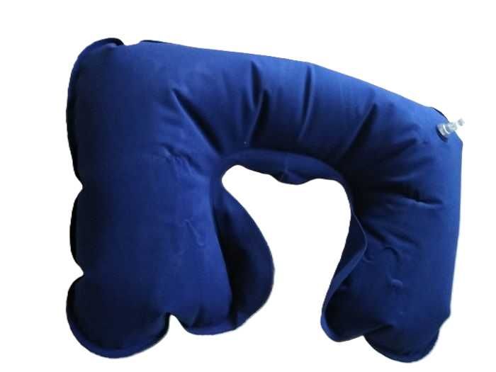 Подушка дорожная под шею под голову новая в упаковке. синяя. надувная