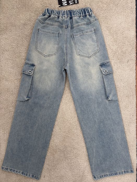 підліткові джинси баггі карго з кишенями широкие джинсы c карманами