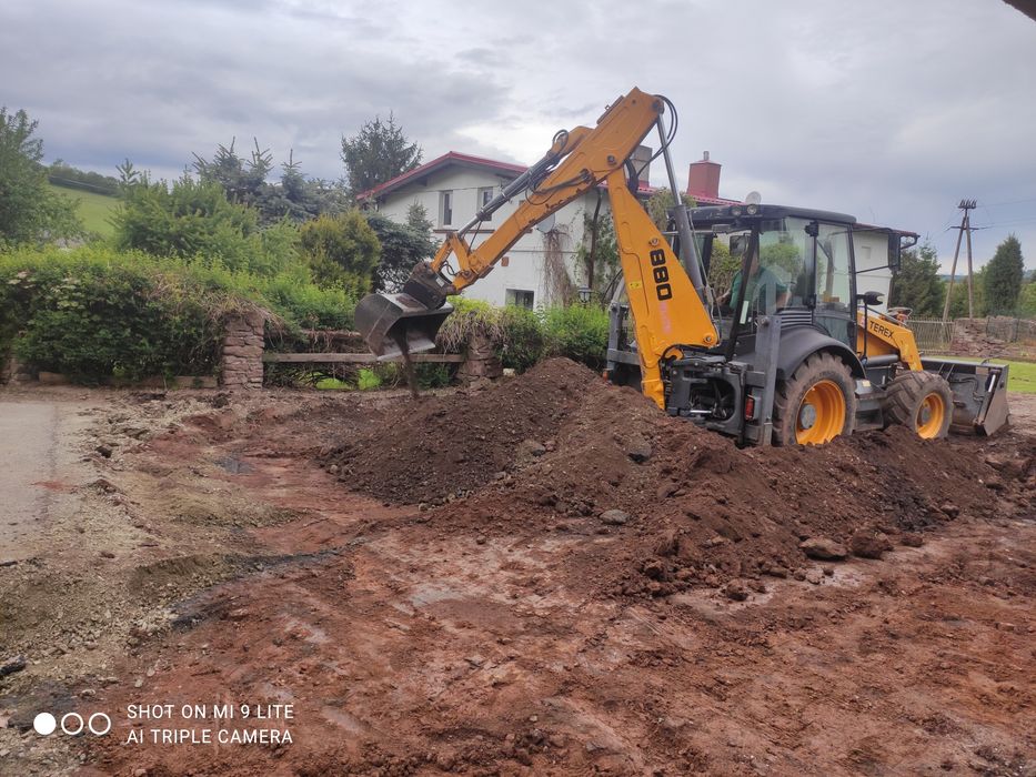 Usługi koparko ładowarka, prace ziemne roboty ziemne transport wywrotk