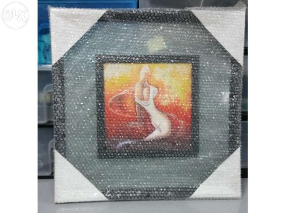 Quadros em vidro 40 x 40 moldura lacada