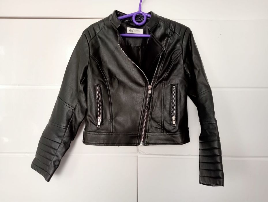 Ramoneska kurtka z ekoskórki rozmiar 134 H&M