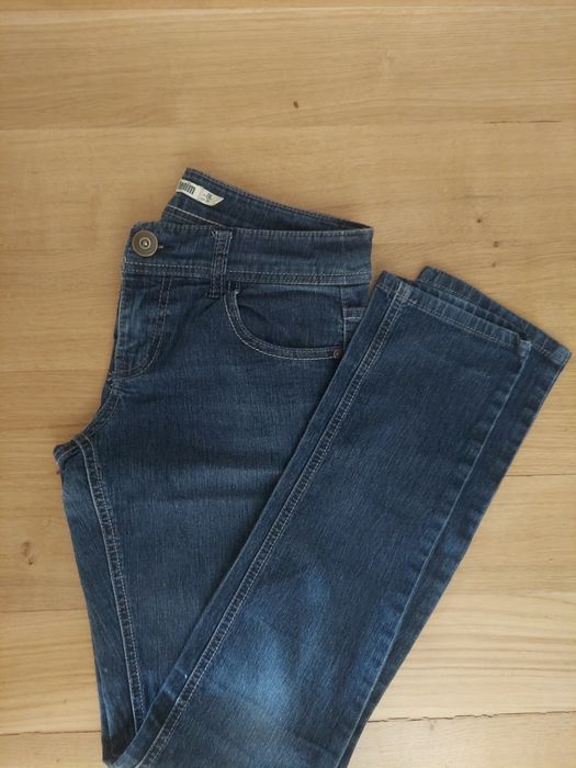 Zgrabne, kobiece spodnie blue denim elastic z UK r S/36
