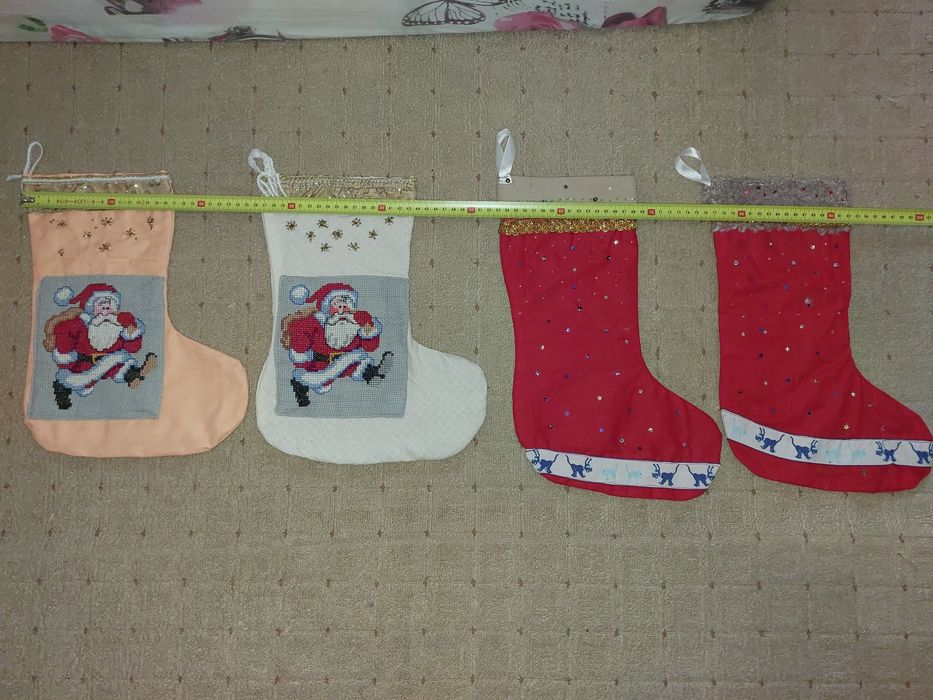 Новогодние носки чулки сапожки сапоги чобітки новорічні декор подарков