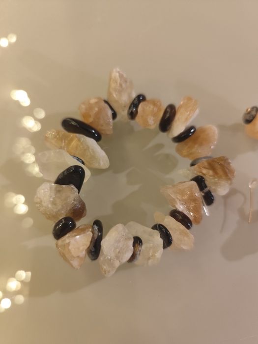 Браслет та середки з цитрину та агату.