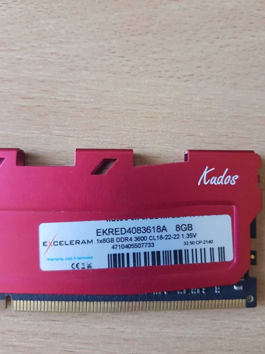 ddr4 8gb 3600Mhz Exceleram Red Kudos