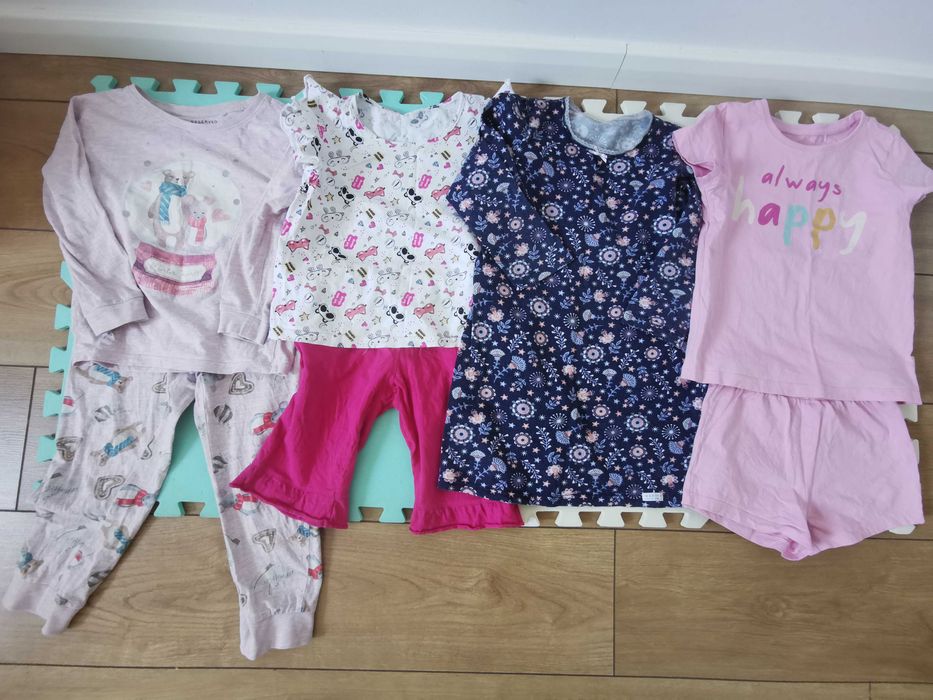 Paka 110-116 dziewczynka. 43szt. lato/zima szlafrok kurtka